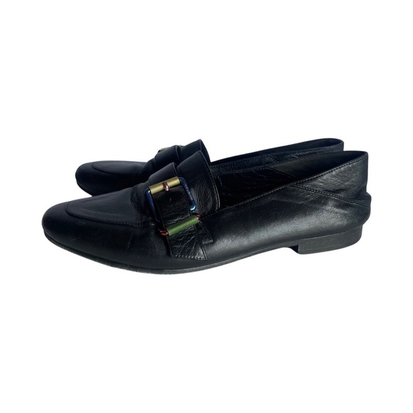Zadig & Voltaire black leather buckle loafers size 38 - Picture 1 of 7